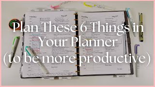 6 Things to Plan in Your Planner to Be More Productive  Custom Functional Planner System [upl. by Gaelan617]