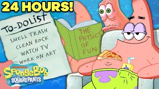 24 Hours inside Patricks House 🏚  SpongeBob [upl. by Lenee698]