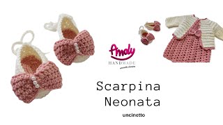 Scarpine Neonata uncinetto facile [upl. by Buskus299]