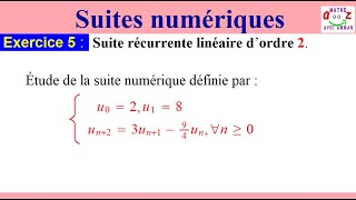 Suites numériques récurrentes doubles dordre 2 Exercice corrigé [upl. by Adar]