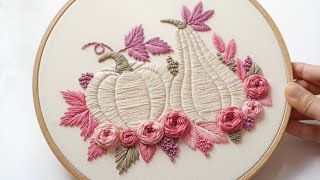 New pumpkin embroidery tutorialPDF pattern [upl. by Nauqaj]