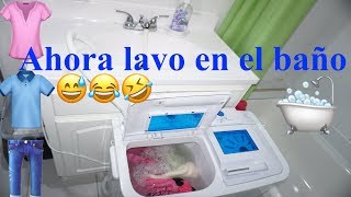 AHORA LAVO EN EL BAÑO  🛁😅COMO USAR LA LAVADORA PORTÁTIL DELLAPARTE 2 [upl. by Ender975]