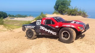 Traxxas Slash 4x4 “ULTIMATE BASHER BUILD” Hits the SAND DUNES [upl. by Ledniahs140]