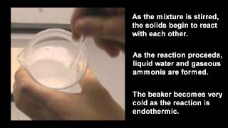 An endothermic reaction between two solids ammonium chloride  barium hydroxide [upl. by Anod593]