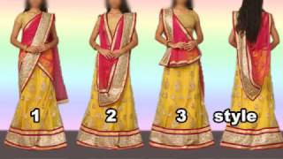 How to Wear Lehenga with Different Style of Dupatta Draping [upl. by Raul]