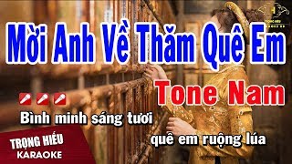 Karaoke Mời Anh Về Thăm Quê Em Tone Nam Nhạc Sống  Trọng Hiếu [upl. by Noxaj511]