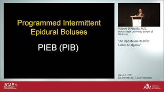 An Update on PIEB for Labor Analgesia  Robert D’Angelo MD [upl. by Emyam710]