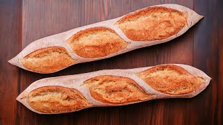 How to Make Beautiful Crispy amp Flavourful NoKnead Baguettes [upl. by Aicak]