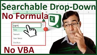 Searchable Drop Down list in excel without formula and VBA  NEW Searchable Drop Down List in Excel [upl. by Temme]