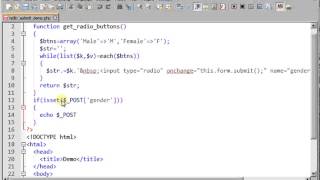 Radio button list in HTML using PHP and Submit Onchange Event [upl. by Halullat]