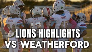 Castleberry Lions Highlights vs Weatherford [upl. by Enirol]