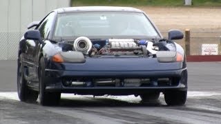 10 Seconds 2 tons 1 turbo  Damn Fast Dodge Stealth Drag Race [upl. by Ahsytal]