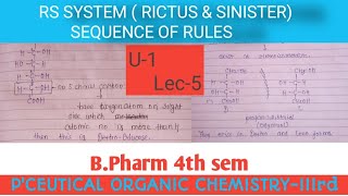 R amp S System of Nomenclature of Optical Isomers Sequence rule PCEUTICAL ORGANIC CHEMISTRY3rd [upl. by Idham711]