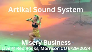 Artikal Sound System  Misery Business Paramore LIVE  Red Rocks Amphitheater Morrison CO 6292024 [upl. by Wolram725]