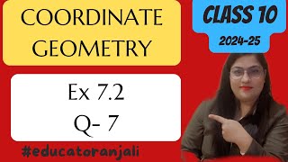 Class 10 Maths  Chapter 7  ex72 q7 solutions  Coordinate geometry  NCERT  by Anjali Maam [upl. by Eiuqnimod]