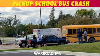 BREAKING NEWS PickupSchool Bus Crash In Warroad Minnesota [upl. by Adamik33]