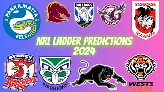 My Early NRL Ladder Predictions 2024 [upl. by Anived]