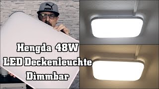 Hengda 48W LED Deckenleuchte Dimmbar  Deckenlampe  Tageslichtlampe mit Fernbedienung [upl. by Jariah]