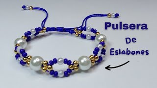 DIY Aprende Hacer esta Linda Pulsera de Eslabón y Perla Tutorial [upl. by Ennayt]