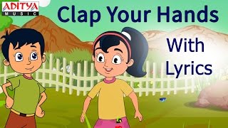 Clap Your Hands with Lyrics  Popular English Nursery Rhymes for Kids [upl. by Ferne]