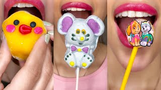 10 minutes asmr eating animals emojis‼️🙈 mouse 🐭 soft mochi 🐥 candy satisfying food [upl. by Romola606]