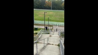 Pro Skater Jeff Dalnas does a massive kink rail grind skater patinador [upl. by Kilroy]