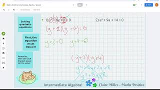 Maths Positive Home Ed Maths  Intermediate Algebra  Week 4 [upl. by Siderf315]