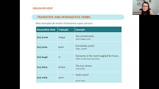 VERBOS TRANSITIVOS E INTRANSITIVOS em inglês [upl. by Okun65]