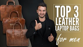 3 Best Leather Laptop Bags for Men That Will Add Up To Your Style  Top 3 Computer Bags In 2022 [upl. by Saimon990]