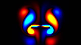 Vorticity field for plunging plate in a quiescent fluid [upl. by Atok]