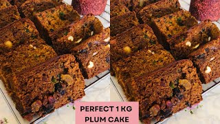 BAKERY STYLE PERFECT 1 KG PLUM CAKE RECIPE  RICH PLUM CAKE [upl. by Oria350]