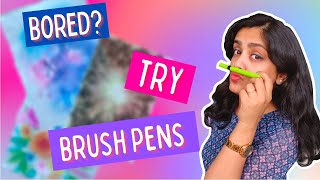 3 Creative Painting Ideas Of Brush Pens  Step By Step Tutorial For Beginners  PaintellectualPriyA [upl. by Dukie]