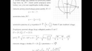 Wyznaczanie równania okręgu opisanego na czworokącie ABCD [upl. by Dorie678]