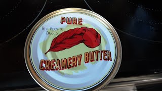 Pure Creamery Butter Red Feather brand Canned Review [upl. by Elianore]