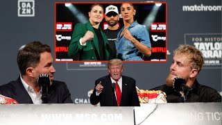 Taylor vs Amanda Serrano  Jake Paul Slams Eddie Hearn Over Clout Chasing [upl. by Moersch]