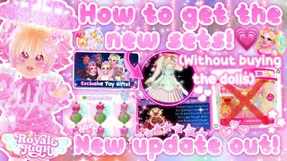 HOW TO GET THE NEW SETS WITHOUT BUYING THE DOLLS💗 New sets bingo game etc  Royale High Roblox💖🏰 [upl. by Suoivart]