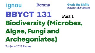 BBYCT 131  Biodiversity Microbes Algae Fungi and Archegoniates [upl. by Deckert]