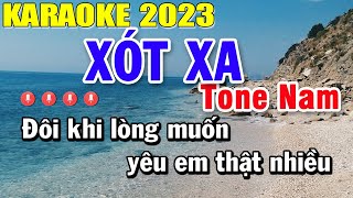 Xót Xa Karaoke Tone Nam Nhạc Sống 2023  Trọng Hiếu [upl. by Kciredorb992]