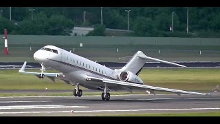 Very cool takeoff and rare  NetJets Europe Bombardier BD7001A10 Global Express Berlin Tegel [upl. by Leverick]