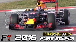 F1 2016 SOUND ENGINES amp SlowMo  RedBull Racing Vs Renault F1 [upl. by Mahla]