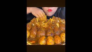 chicken curry and egg curry with rice mukbang extremebigbites eatingshow bigbites maddyeats [upl. by Elyse246]