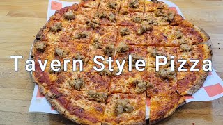 Tavern Style Pizza  Chicago Thin Crust  Crispy Cracker Crust  Home Oven [upl. by Inalej]