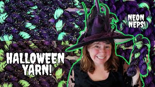 2024 Halloween Yarn Dyeing with Neon Neps quotCaldron Bubblequot and quotSimmering Brewquot Halloween Colorway [upl. by Avehsile412]