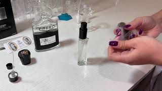 The process of decanting Creed Aventus perfume for different bottles [upl. by Paige]