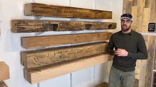 What is the difference between a handhewn mantel reclaimed mantel and resawn mantel [upl. by Enerahs560]