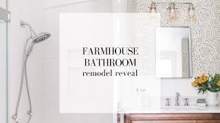 Modern Farmhouse Bathroom Makeover Reveal  FARMHOUSE ON BOONE [upl. by Niamrej]