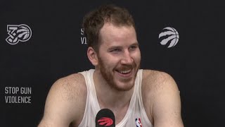 Jakob Poeltl Postgame Interview  Raptors vs Pacers  202425 NBA Season [upl. by Ninahs783]