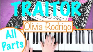 How to play TRAITOR  Olivia Rodrigo Piano Tutorial  ChordsAccompaniment [upl. by Oetomit461]