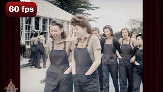 Spitfire Girls 1940  Britains Rosie the Riveter  AI Enhanced Film 60 fps [upl. by Ssitnerp]