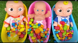 2 Minutes Satisfying with ASMR Mixing Candy amp Funny Make Up in Three Bathtubs with MampMs Slime Video [upl. by Calvin]